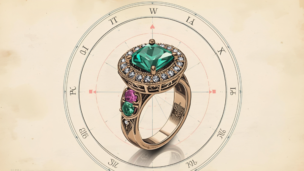 ๐ The Art & Soul of Customized Mystic Jewelry Astrological sketch: Personalized gemstone ring design based on birth chart.